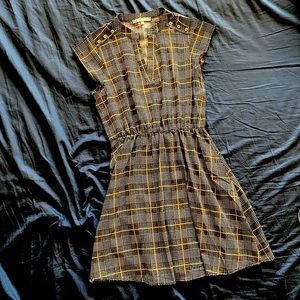 Plaid Cinch Waist Dress - Medium